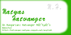 matyas hatvanger business card